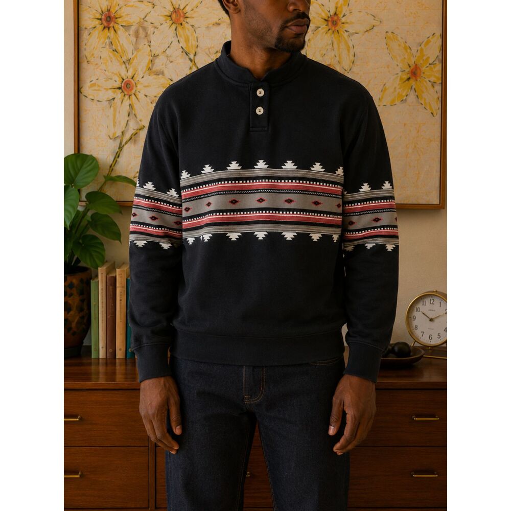 Vintage Scandia Woods Men’s M Southwest Aztec Print Sweatshirt Pullover 90s